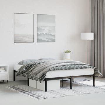 vidaXL Bedframe metaal zwart 140x200 cm, Huis en Inrichting, Verzenden, Zwart, 140 cm, 200 cm