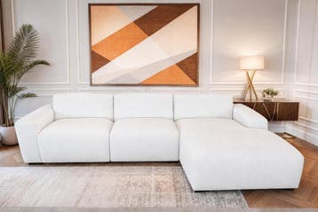 Loungebank Delft - loungebanken - Wit, Nieuw, 150 cm of meer, Stof, 300 cm of meer