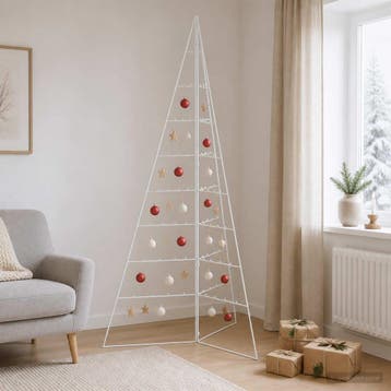 vidaXL Metalen kerstboom KUOPIO 180 cm Staal Wit, Verzenden, Nieuw