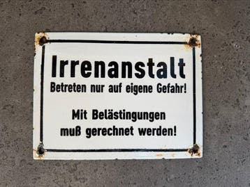 informatiebord - psychiatrisch ziekenhuis - Emaille bord -