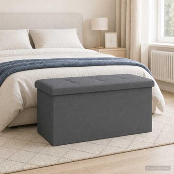 vidaXL Vouwbare Opbergbank Lichtgrijs 180 kg 80 L 77 x 38 x, Verzenden, Nieuw