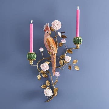 WERNS - Kaars wandlamp - 60 cm kaarsenwandhouder Papegaai