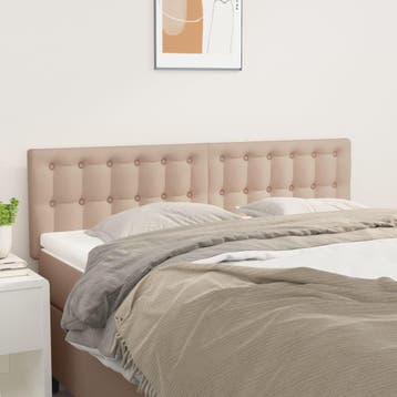 vidaXL Hoofdborden 144x5x78/88 cm kunstleer, Verzenden, Nieuw, Bruin, Overige materialen