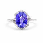 Zonder minimumprijs - Ring Platina - 3.13ct. tw. Tanzaniet -, Nieuw