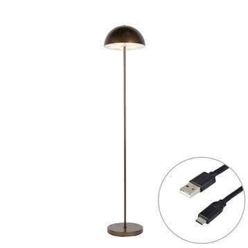 Buiten vloerlamp mushroom donkerbrons oplaadbaar - Keira, Verzenden, Nieuw, Kunststof, Modern
