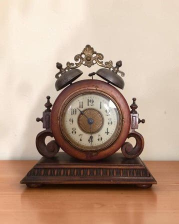 Tafel/bureauklokken - Hout, Messing - 1900-1910 - Junghans, Antiek en Kunst