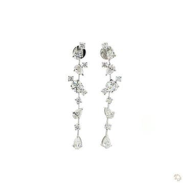 Oorbellen - 14 karaat Witgoud - 7.40ct. tw. Diamant, Nieuw