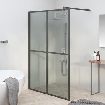 vidaXL Inloopdouchescherm 140x195 cm donker gehard glas, Doe-het-zelf en Verbouw, Sanitair, Verzenden, Nieuw