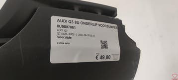 Audi Q3 8U Onderlip voorbumper 2011-2015 8U0807061, Auto-onderdelen, Carrosserie en Plaatwerk, Ophalen, Gebruikt, Voor, Audi