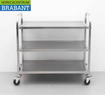 HCB RVS Serveerwagen Dienwagen 3 lagen 95 cm Horeca, Zakelijke goederen, Ophalen of Verzenden, Nieuw in verpakking