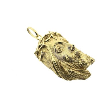 Gouden hanger van Jezus met een doornenkroon, Ophalen of Verzenden, Gebruikt, Goud, Overige merken