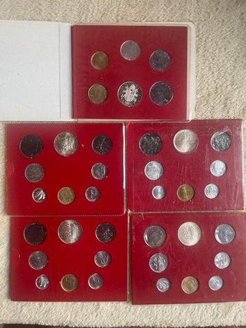 Vaticaan. Paolo VI (1963-1978). Lotto 4 Serie Divisionali, Postzegels en Munten, Munten | Europa | Niet-Euromunten