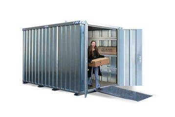 Extra magazijn opslag container inclusief stellingen