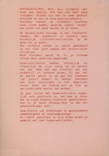 Hyperventilatie en ademtherapie 9789050640169 Groeningen, Verzenden, Gelezen, Groeningen