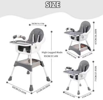 Draagbare Baby Kinderstoel met Dubbele Eettray en Speelrek, Verzenden, Nieuw