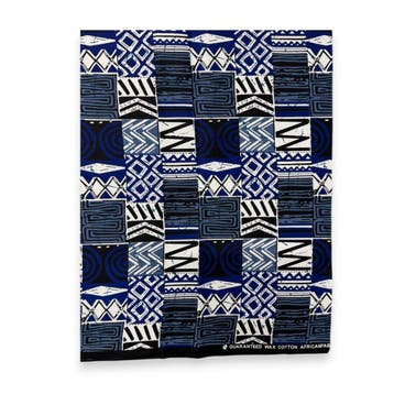 Fat Quarter Afrikaanse Wax Print Stof - Blauw FTQ 8708 - Qui, Ophalen of Verzenden, Nieuw
