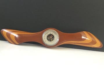 Barometer - Hout, palissander, Glas, Messing - propeller