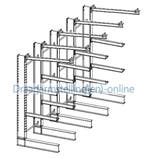Draagarmstelling verzinkt 3 m hoog met dakarmen enkelzijdig, Ophalen of Verzenden