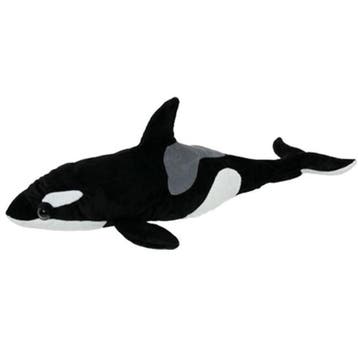 Nature Planet orka knuffel - pluche - zwart/wit - 54 cm, Verzenden, Nieuw