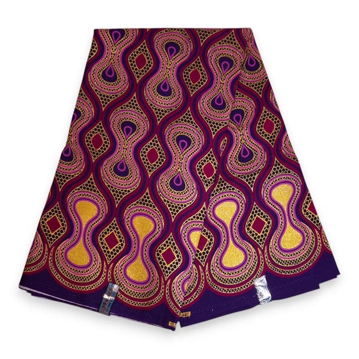 Afrikaanse stof - Exclusief versierd met glittereffecten 100, Hobby en Vrije tijd, Stoffen en Lappen, Nieuw, Ophalen of Verzenden