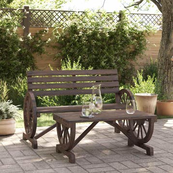 vidaXL 2-delige Loungeset massief vurenhout, Verzenden, Nieuw, Hout, Loungeset