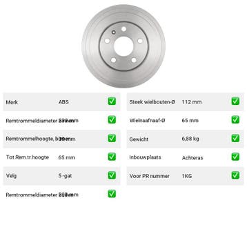 Remtrommel Achteras Volkswagen Beetle – AutopartsOnline.nl, Auto-onderdelen, Verzenden, Nieuw, Volkswagen