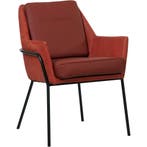 Set van 4 Leren eetkamerstoelen Mix Duo - Kenia Burgundy en, Huis en Inrichting, Stoelen, Ophalen of Verzenden, Nieuw, Leer, Vijf, Zes of meer stoelen