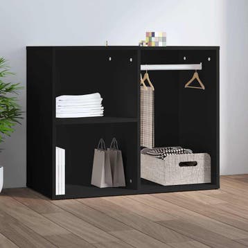 vidaXL Kledingkast 80x40x65 cm bewerkt hout zwart, Verzenden, Nieuw