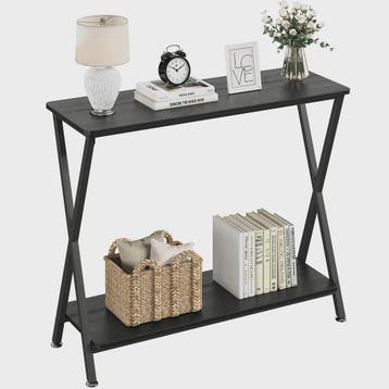 Smalle Console Tafel met Plank en Metaal Frame - Hal, Entree, Verzenden, Nieuw