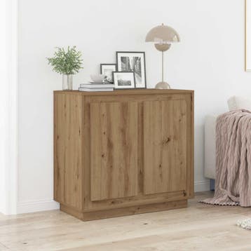 vidaXL Dressoir Artisan Eiken 80 x 40 x 75 cm Bewerkt hout, Verzenden, Nieuw, Overige houtsoorten, Minder dan 50 cm