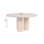 Eettafel ART DECO Ø 140cm rond, massief natuurlijk mangohout, Ophalen of Verzenden, Nieuw