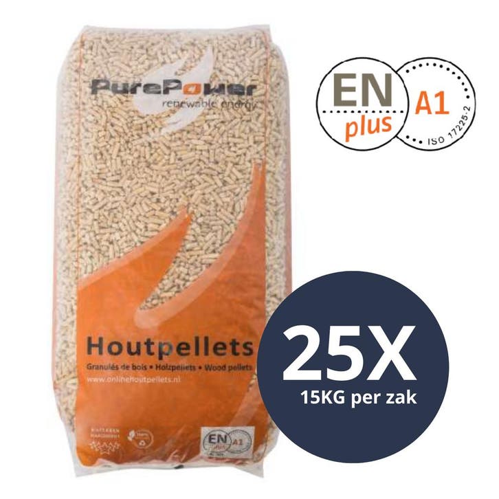 PURE POWER - Houtpellets - ENplus A1 - Per losse zak - 25, Tuin en Terras, Haardhout, Ophalen of Verzenden