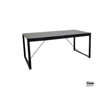 Eettafel Britt mangohout 180 x 90 cm - Zwart, Huis en Inrichting, Tafels | Eettafels, Ophalen of Verzenden, Nieuw