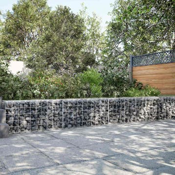 vidaXL Gabion met 5 mm Draad en 10x10 cm Gaas 400x10x50 cm, Verzenden, Nieuw, IJzer
