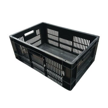 Stapelbak 600x400x235 mm, zwart kunststof, gebruikt, Gebruikt, 40 tot 60 cm, 50 tot 75 cm, Bak of Kist