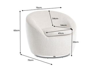 Fauteuil ALPINE 360° draaibaar, met structuurstof, beige -, Ophalen of Verzenden, Nieuw