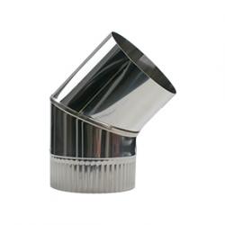 Enkelwandig rookkanaal 125mm 45 graden bocht, Ophalen of Verzenden, Nieuw