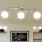 vidaXL Plafondlamp glazen kappen + golvende rail voor 3 x, Verzenden, Nieuw