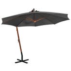 vidaXL Zweefparasol met paal 3,5x2,9 m massief vurenhout, Verzenden, Nieuw, 3 tot 4 meter, Zweefparasol
