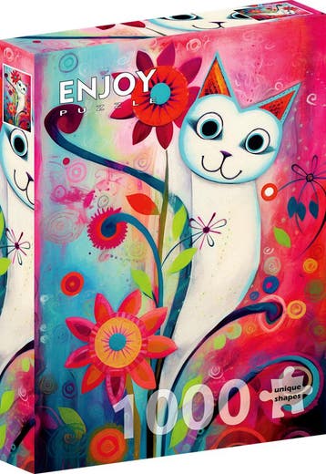 A Happy White Cat Puzzel (1000 stukjes) | Enjoy Puzzle -, Verzenden, Nieuw