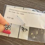 Zilveren bloem oorstekers met swarovski 925, Sieraden, Tassen en Uiterlijk, Oorbellen, Ophalen of Verzenden, Nieuw