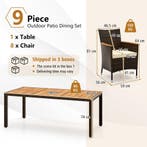 LIVSK 9-delige Terras-Eetset - Geschikt voor 8 Personen - St, Verzenden, Nieuw