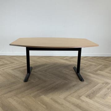 verstelbare vergadertafel 160x120 cm, beuken - zwart, Ophalen of Verzenden, Gebruikt, Bureau