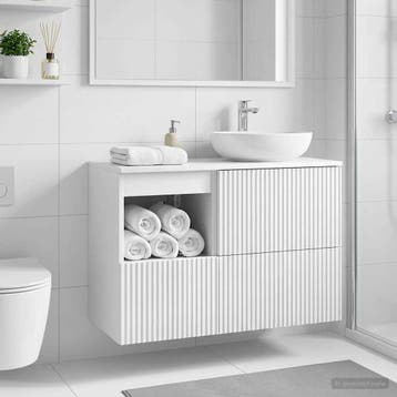vidaXL Badkamerkast Hoogglans Wit 30 x 35 x 50 cm Bewerkt, Verzenden, Nieuw