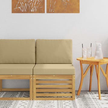 vidaXL Buiten Midden Sofa Massief Acaciahout Wit, Verzenden, Nieuw