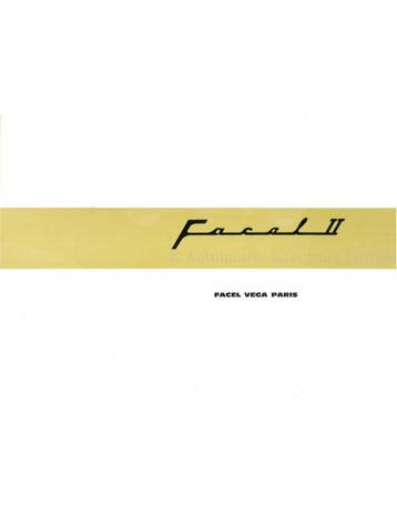 1962 FACEL VEGA FACEL II BROCHURE, Nieuw, Author
