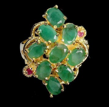 Zonder minimumprijs - Ring 14K geelgoud verguld 925 sterling, Sieraden, Tassen en Uiterlijk, Ringen, Nieuw