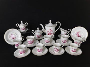 Servizio da caffè Hochst meraviglioso dipinto a mano - In