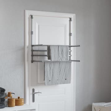 vidaXL Droogrek voor balkon 89x25x(60-95) cm aluminium, Tuin en Terras, Verzenden, Nieuw