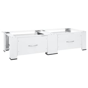 vidaXL Wasmachine- en drogerverhoger dubbel met lades wit, Witgoed en Apparatuur, Wasmachines, Verzenden, Nieuw